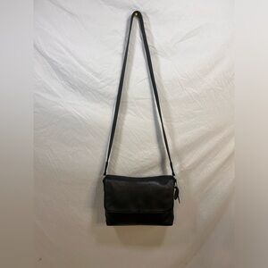 Vintage Rolfs Dark Green Leather Crossbody Flap Bag - Minimalist Boho